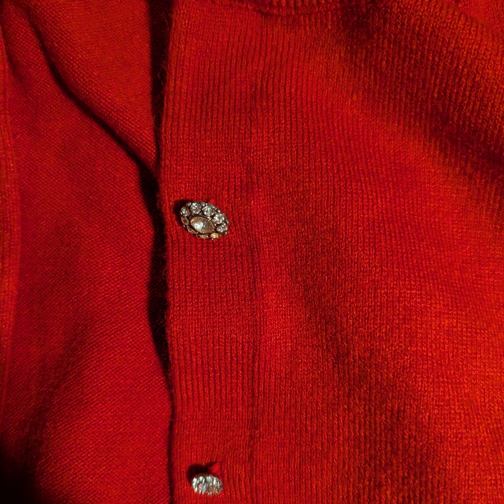 George Red Cardigan with Gold Button